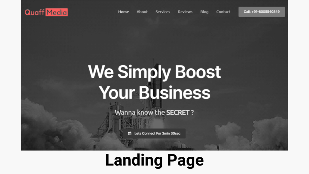 landing page